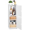 YARUKIMA Armadietto portaoggetti da bagno, autoportante con anta, mensola impermeabile per bagno, organizer per la casa per ufficio, soggiorno, cucina, ingresso, bianco.