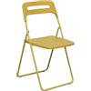milani home - sedia pieghevole in polipropilene, giallo, per cucina, terrazza e giardino, 40 x 43 x 78 cm