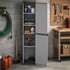 PALUPLUS Armadio Alto a 1 Anta in Resina di colore Grigio, Misura 34x38,5x166 cm, 4 Ripiani Multiuso, Mobile da interno ed esterno con piedini antiscivolo, Made in Italy -MONG3912F -9