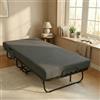 VOWNER Letto pieghevole 200 x 90 cm, letto per gli ospiti pieghevole per adulti con materasso in memory foam da 13 cm, custodia protettiva, struttura in metallo stabile e ruote, portata fino a 200 kg
