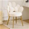 Bonnlo Poltrona, Sedia da toeletta, Poltrona Relax, Sedia da ufficio ergonomica, per soggiorno, ufficio, camera da letto, in velluto, bianco, 69 x 45 x 83 cm (bianco)