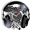 AVJERA 12 Pollici Music Is My Life Cuffie Disco in Vinile Orologio da Parete Design Cuffie Strumento Musicale Orologio al Quarzo Silenzioso Regalo per Amanti della Musica