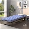 COSTWAY Letto Brandina Pieghevole, Made in Italy, Letto Singolo Pieghevole con Materasso in Memory Foam e Ruote, 200x80cm