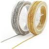 FICOFISE Set di 20 metri di catena a sfere con catena a maglie in oro e argento, 70 argento e oro 70 per collane, bracciali, collane fai da te, accessori per gioielli fai da te (2,4 mm)