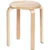Yawinhe Sgabelli Impilabili Rotondi, Sedia da Pranzo, Sgabello Cucina e Bar in Legno, Rotondo poggiapiedi sgabello ottomano, può Essere Utilizzato per Attività di Festa, Colore Del Legno, 1-Pack