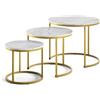 Vicco Tavolino da divano Montreal, Bianco/Oro, 55 x 55 cm 3 parti, salvaspazio, pieghevole e combinabile in modo versatile