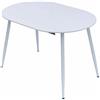 TRISENS Rodrigo - Tavolo da pranzo allungabile 120-150-180 x 80 cm, 4-10 persone, con struttura in metallo, effetto legno, colore: Bianco