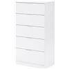 Arreditaly Cassettiera 5 Cassetti Camera Da Letto Corridoio Ripostiglio Disimpegno Ingresso Mobile Alto Comò Design Moderno Minimal Contenitivo Salvaspazio 110 x 60 x 40 Cm Colore Bianco