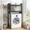 Plasaig Scaffale sopra Lavatrice e WC a 2 Ripiani - Mobile Salvaspazio per Bagno e Lavanderia, er Lavatrice e Asciugatrice, Mobile da bagno, 70 x25x133.5cm
