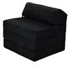Loft 25 Jumbo Cord Singolo Letto a Z Pieghevole Materasso | Sleepover Ospiti Soggiorno e Camera da letto | Comodo Divano Sedia | Ergonomico Design Futon con Poggiatesta (Velluto a coste, Nero)