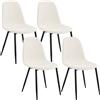 Lestarain 4 pezzi Sedie sala da Pranzo in Velluto a Coste, Sedie Cucina con Schienale, Sedia Ergonomica con Gambe Metalliche, Seduta Imbottita per Camera da Letto, Salotto, Beige LCNI123003-4
