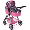 Bayer Chic 2000 - Passeggino per bambole Nele, 2 in 1 per bambini dai 4 agli 8 anni, unicorno, rosa navy, 568-43