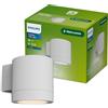 Philips Fylx Applique da Esterni + Lampadina LED GU10, Luce Bianca Calda, Resistente a Intemperie IP44, Durevole, Alluminio, Design Moderno, Bianco