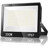 TASINUO Faretto LED da Esterno 200W, 20000LM 6500K Bianca Fredda Faro LED Esterno, Applique Impermeabile IP67 Luci per Giardino Terrazza Garage Cortile