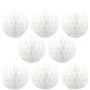 Ruidee 8 palline di carta velina a nido d'ape, ideali per feste, matrimoni, feste di compleanno, baby shower (20,3 cm, bianco)