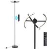 POWROL Lampada da Terra160 cm Orientabile a 3 Livelli Lampada ad Arco Base Appesantita Piantana LED 3 Colori Design Sferico Nero con Interruttore a Pedale Facile da Controllare Corridoi