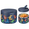 Itslife Thermos per Alimenti 350ml, Contenitore Termico per Alimenti di Acciaio Inossidabile per Cibi Caldi e Freddi, con Copertura con Fibbia, Collo Largo, Isolamento, Dinosauro blu
