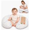 The Double Twenty Cuscino Allattamento in Fiocco di Memory Foam - Federa Ipoallergenica Sfoderabile - Supporto Ergonomico Morbido e Avvolgente, Certificato OEKO-TEX e Made in Italy