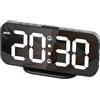 HOMVILLA Sveglia Digitale da Comodino a LED,Sveglia da Comodino con Funzione Snooze,Orologio Digitale con Doppio Programma di allarme,12/24H,2 Porte di Ricarica USB