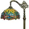 Tokira Lampada Tiffany da Terra Libellula, 12 Pollici Vetro Multicolore Lampada da Pavimento Vintage, Europeo Lampada da Pavimento Camera da Letto, Lampada da comodino[Senza Lampadina]