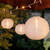Lights4fun Set di 6 Lanterne Cinesi Bianche con LED ad Energia Solare per Giardino ed Esterni