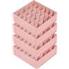 DIMJ Organizer Cassetti, Set di 4 Pieghevole Divisori per Cassetti Non Tessuto, 24 Scompartimenti Calzini, Organizer per Cassetti Separatori per Cassetti Organizzatore Cassetti, Rosa