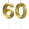 Lahviuu Candele di Compleanno Numero,Candele Decorazione di Topper Torta Buon Compleanno,per Festa Nozze Anniversario Celebrazione Forniture,60 anni (Oro)