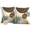 Avalune Federe Cuscini Divano 40x40 Esterno Impermeabili Copricuscini Decorativi Marrone Boho Morandi Moderno Fodera per Cuscino per Soggiorno Balcone Giardino Esterno Decorazione Set di 2