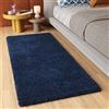 TAPISO Essence Tappeto Passatoia Peloso Tappeto Salotto Moderno Blu Scuro Soggiorno Ingresso Corridoio Sala Shaggy Pelo Lungo 120 x 300 cm
