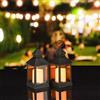 Relaxdays 4X Lanterne a LED, Candela Effetto Fiamma, per Ambienti Esterni, H: 23 cm, Nero