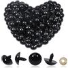 TOAOB THE ONE AND ONLY BABY TOAOB 150 Paia Occhi Sicurezza Nero 20 mm Plastica Occhietti e Rondelle per Creazione Bambole Pupazzi Fai da Te Artigianato