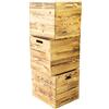 Kistenkolli Altes Land Set di 3 scatole di legno porta oggetti per mobili e sistemi Kallax ed Expedit, ideali per conservare vino e frutta, dimensioni: 33 x 37,5 x 32,5 cm (set da 3, marezzato)