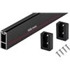 Gedotec Asta appendiabiti nera opaca 600 mm | design asta per armadio con supporto in gomma | asta rettangolare appendiabiti a parete 30 x 12 mm | 1 set di tubi per armadio con materiale di fissaggio