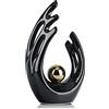 LCCCK Statuetta in ceramica, decorazione estetica della stanza alta 30,5 cm color oro nero, supporto TV, centrotavola, arte astratta, per soggiorno, libreria, oggetto decorativi, decorazione mensola
