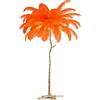RYUUZA Piantana Lampada da terra di piume di struzzo,Lampada da Terra A Luce Soffusa Lampada Orientabile,lampada da terra moderna in piedi lampada da comodino romantica decorazione,orange-170CM