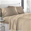 LARA MORADA - Set Completo Lenzuola Una Piazza E Mezza, Misura Francese, 100% Cotone, Made In Italy, Tinta Unita, Per Letto 1 Piazza E Mezza 140x200cm, Beige