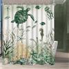 Lerores - Tenda per doccia e vasca da bagno, 160x160 cm, in tessuto resistente alla muffa, con motivo tartaruga marina, impermeabile, lavabile, in poliestere, con 12 occhielli e anelli per tende da