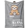 Niyewsor Regalo Mamma Compleanno, Flanella Coperta per Mamma 130 x 150cm, Grigio | Regalo Mamma Compleanno, Regali Festa della Mamma Natale per la Mamma da Figlia e Figlio