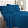 LARA MORADA - Set Completo Lenzuola Una Piazza E Mezza, Misura Francese, 100% Cotone, Made In Italy, Tinta Unita, Per Letto 1 Piazza E Mezza 140x200cm, Blu Royal
