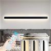 ZTWLEED 38W/100CM Applique da Parete LED Dimmerabile con Telecomando | Dimmerabile 10%-100%,3000K-6000K,Lampada da Parete Lunga Nero 110-240V per Camera da Letto Soggiorno Hotel Scala Corridoio
