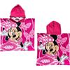 CARTOON Poncho Mare Bambina Minnie Mouse 50x100 cm Accappatoio Microfibra 100% Poliestere Asciugatura Rapida Telo Poncho con Cappuccio Rosa Disney Idea Regalo Minnie