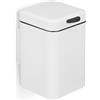 Relaxdays Cestino da Bagno da Muro, 3 L, Chiusura Automatica, Secchio Interno Estraibile, Bidone in Acciaio Inox, Bianco