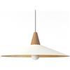 L+ lampadario a Sospensione, in Metallo e Legno, Forma conica, Diametro 40cm, Made in Italy, Nero Foglia Argento [Classe di efficienza energetica A++]