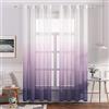 MIULEE Voile Tende Trasparenti con Occhielli Sfumato Verticale Tenda per Finestra per Soggiorno e Camera da Letto 2 Pannelli 140 x 160 CM Viola