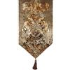 Prior.choice Elegante tovaglia da tavolo in velluto damascato color bronzo lucido con nappe decorative per matrimoni, hotel, ristoranti (33 x 208,3 cm)