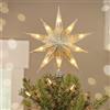 Luxspire Punta per Albero di Natale, Stella Luminosa con Collegamento USB e Telecomando, Decorazione Natalizia in Metallo LED da 9,8, Ornamento Vintage Moderno per Albero di Natale, Champagne Gold