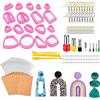 Yuaaoh Set di 129 Pezzi Stampi per Orecchini in Argilla Polimerica - Taglierino e Formine per La Creazione di Gioielli (Rosa)