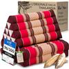 livasia Cuscino Thai 2 segmenti - 120x50x8cm - Cuscino Triangolare Cuscino per sedersi, Cuscino a Cuneo kapok, Cuscino per la Schiena Pieghevole, Tappetino Thai, Fatto a Mano (Rosso Rubino)