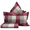 Smart Deco Home Set copripiumino federe letto parure copripiumino stampa fantasia 100% cotone Made in Italy MATRIMONIALE QUADRI BORDEAUX