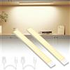 OUILA Lampada da incasso da cucina, a LED, 2 pezzi, 32 cm, USB, ricaricabile, senza fili, con sensore di movimento, per camera da letto, officina (bianco caldo)